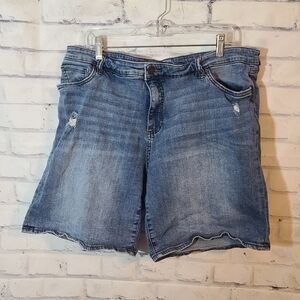 Kut From The Kloth Distressed Denim Jean Shorts 18W